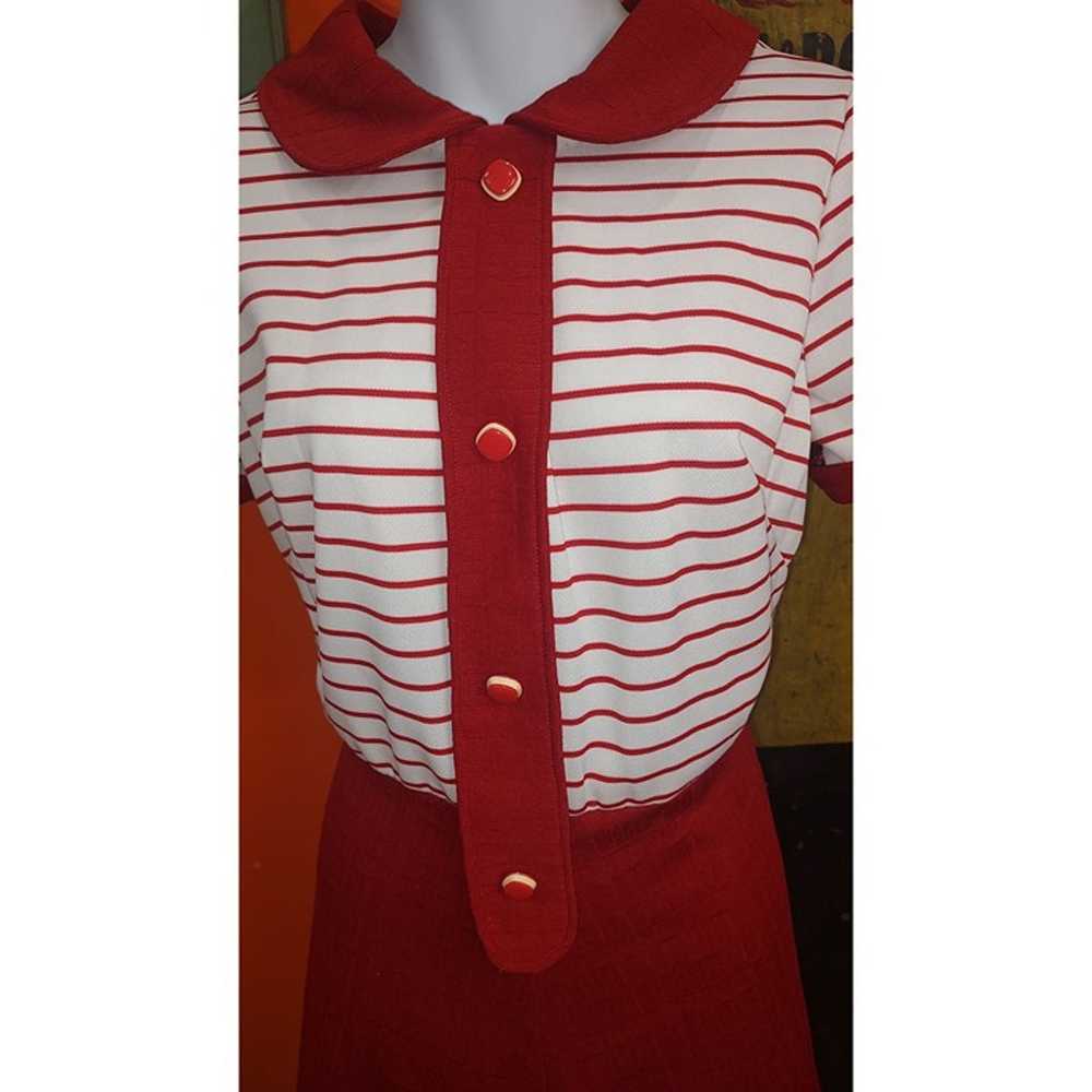 1960's Red and White Mod Shift Dress - image 5