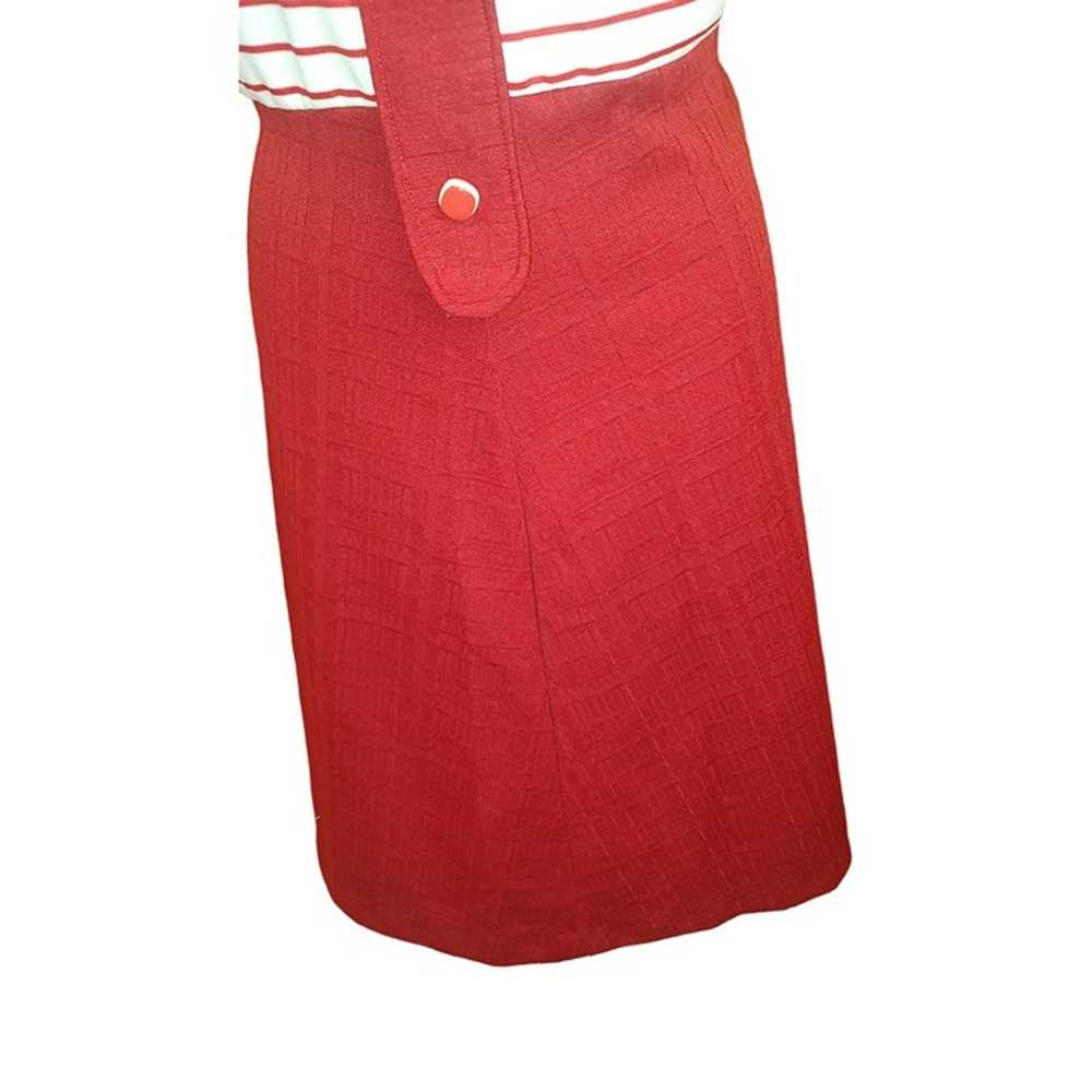 1960's Red and White Mod Shift Dress - image 6