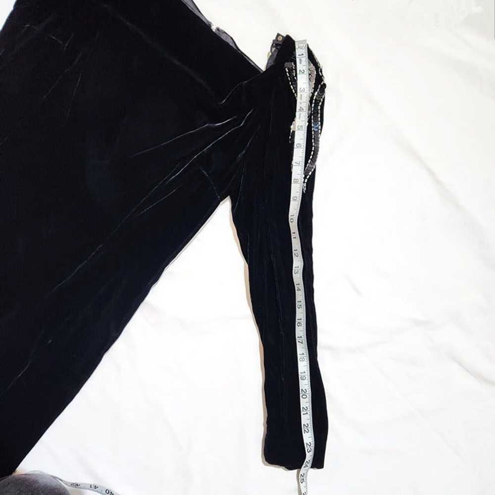 Vintage Lillie Rubin Black Velvet Maxi Dress, Emb… - image 4