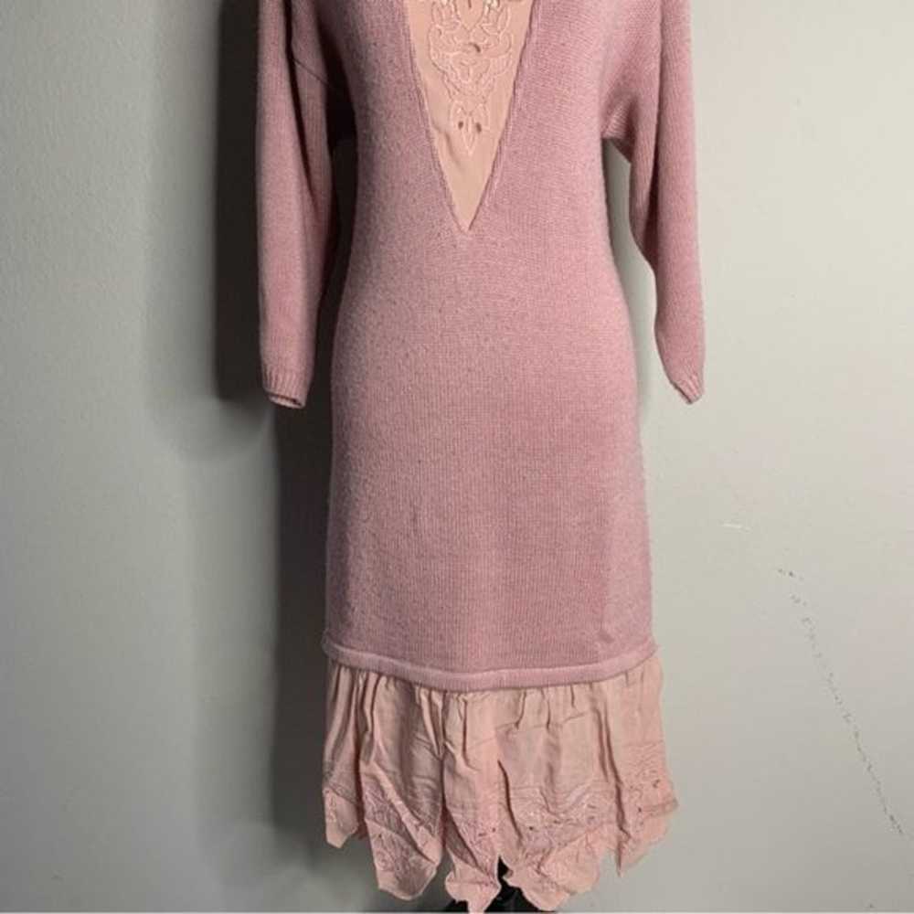 My Michelle Rare 70s Vintage Pink Knit Midi/Maxi … - image 10