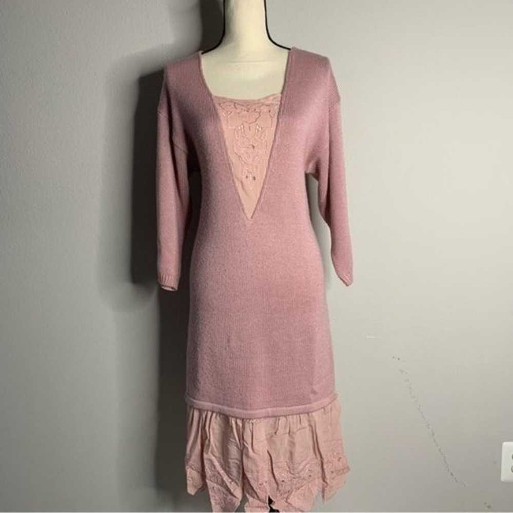 My Michelle Rare 70s Vintage Pink Knit Midi/Maxi … - image 12