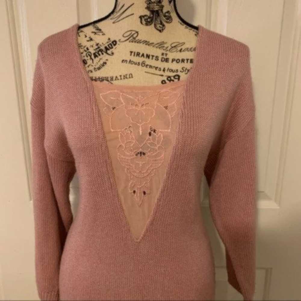 My Michelle Rare 70s Vintage Pink Knit Midi/Maxi … - image 3
