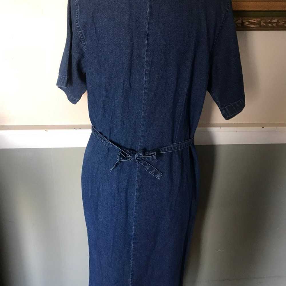 Vintage Denim Embroidered Dress - image 4