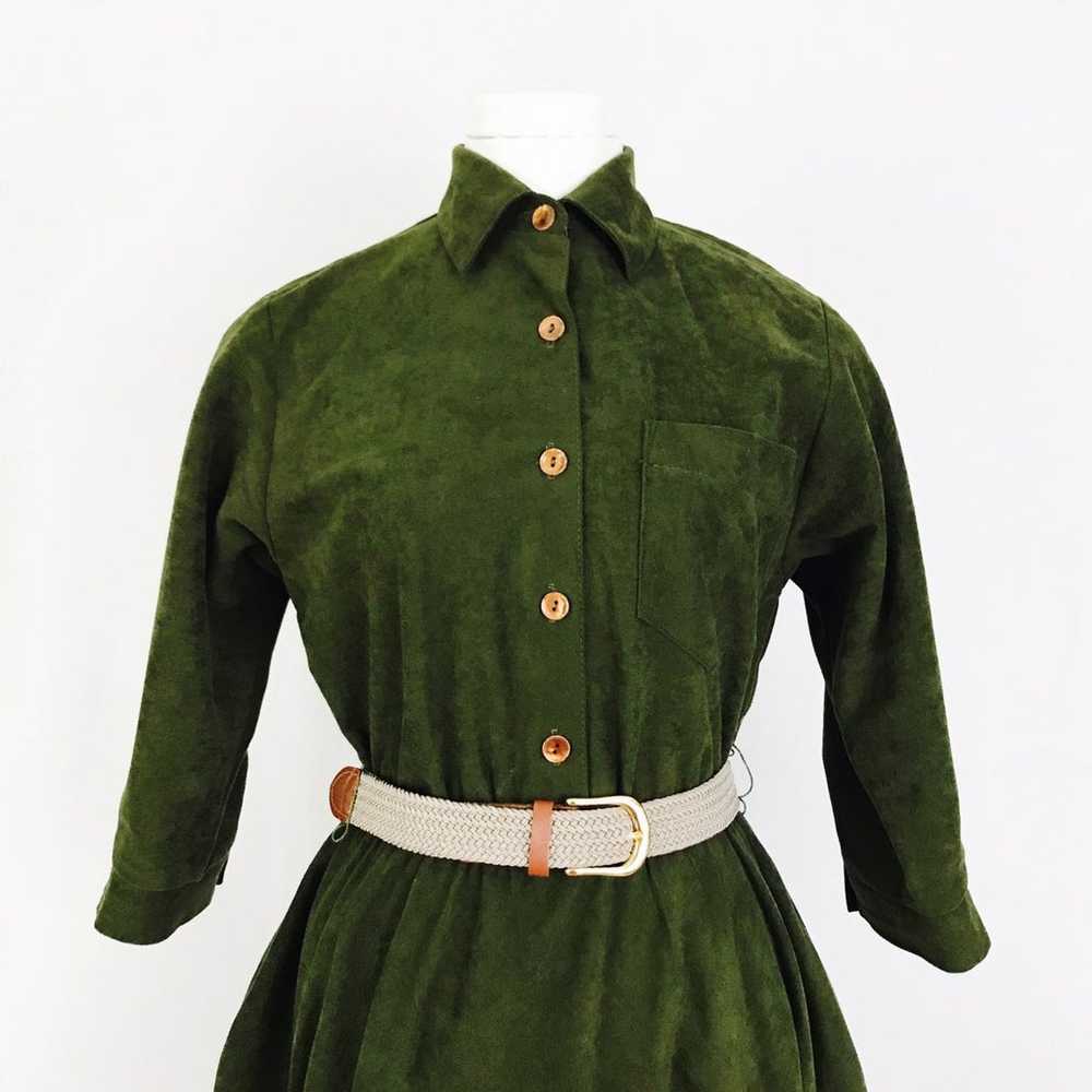 Vintage Mossy Velour Midi Dress - image 2