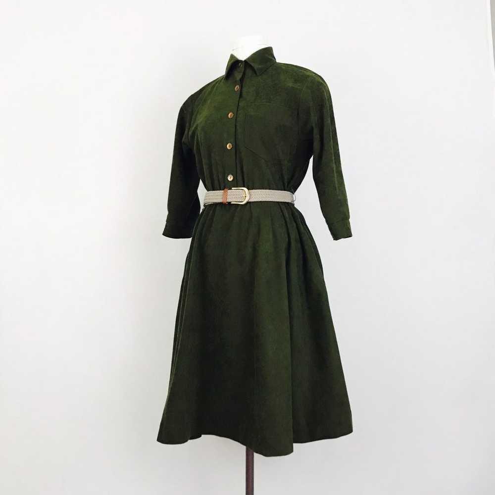 Vintage Mossy Velour Midi Dress - image 3