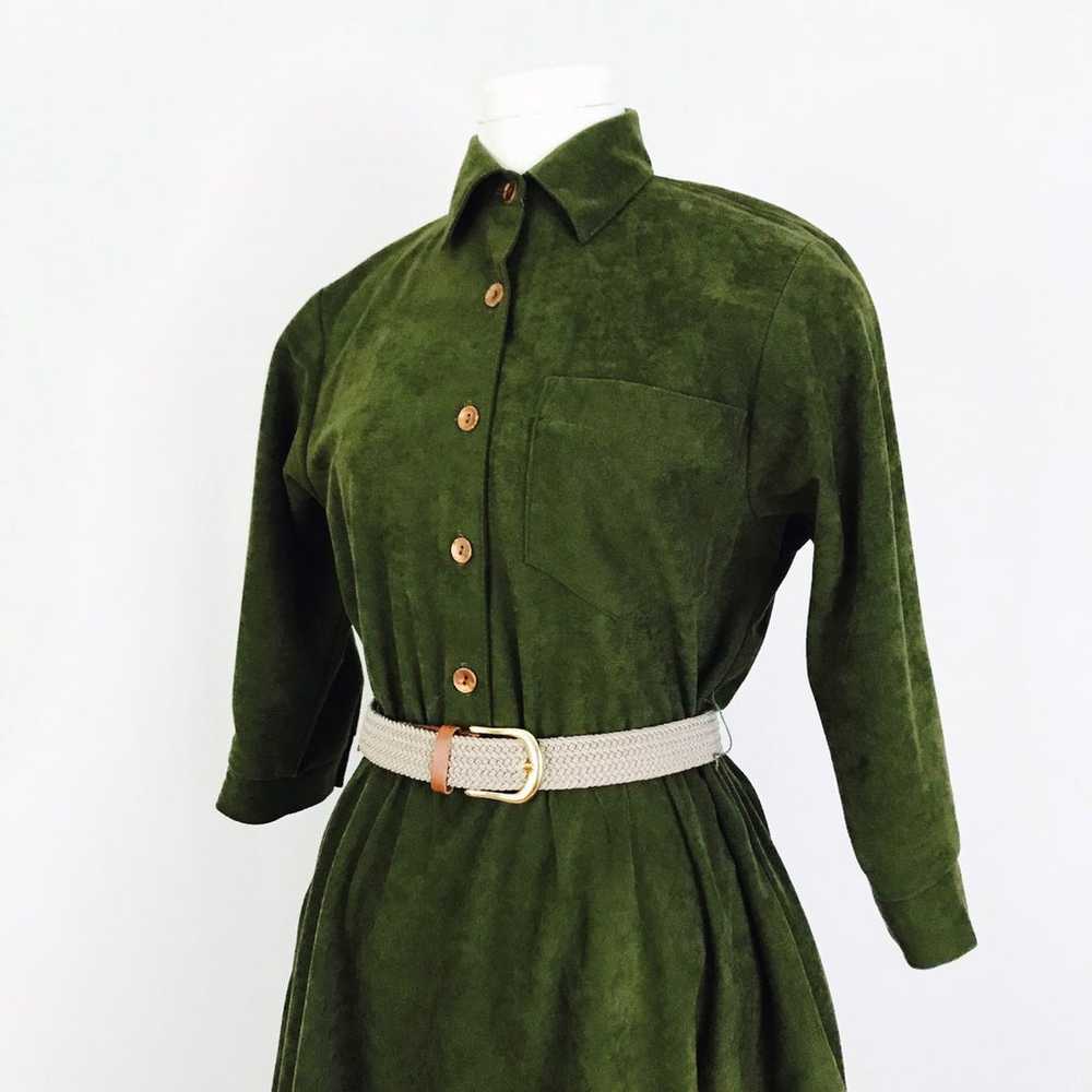 Vintage Mossy Velour Midi Dress - image 4
