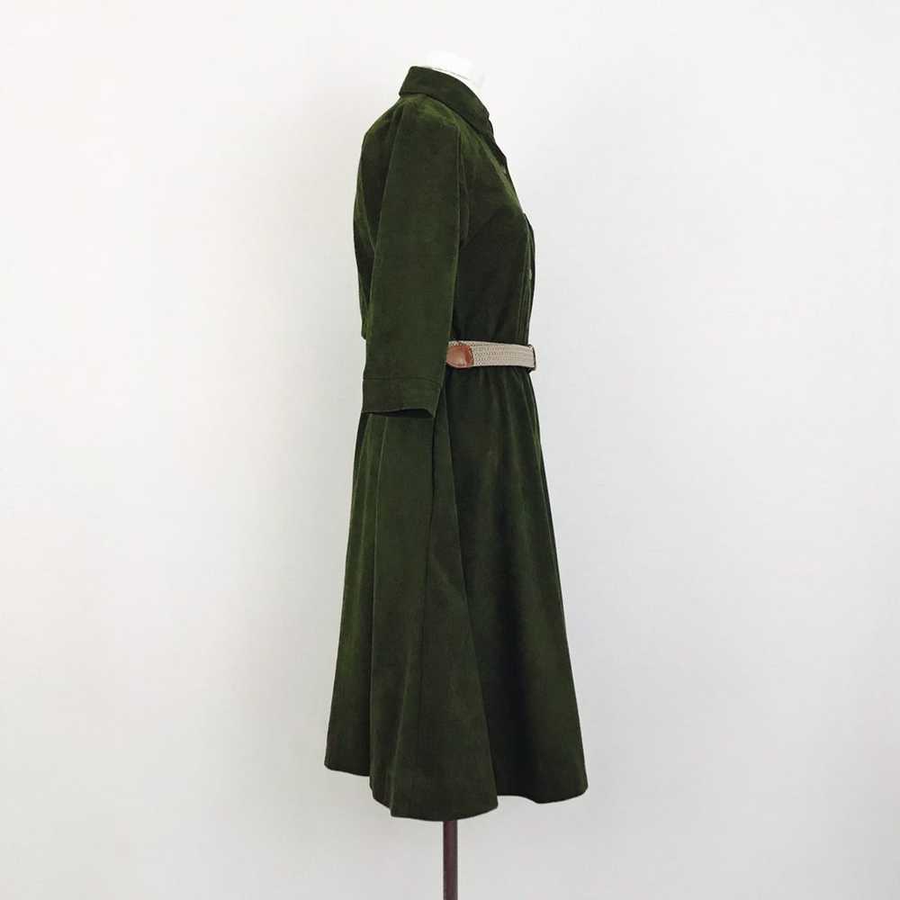 Vintage Mossy Velour Midi Dress - image 7
