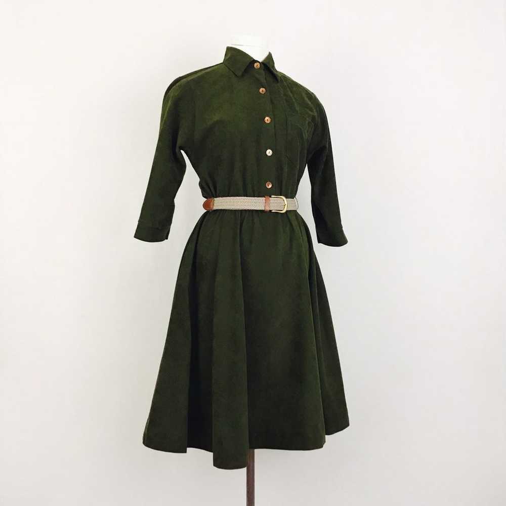 Vintage Mossy Velour Midi Dress - image 8