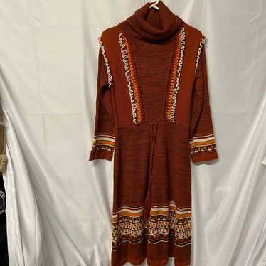 Melangedress Dress Vintage Knit 1970's Boho Hippi… - image 1