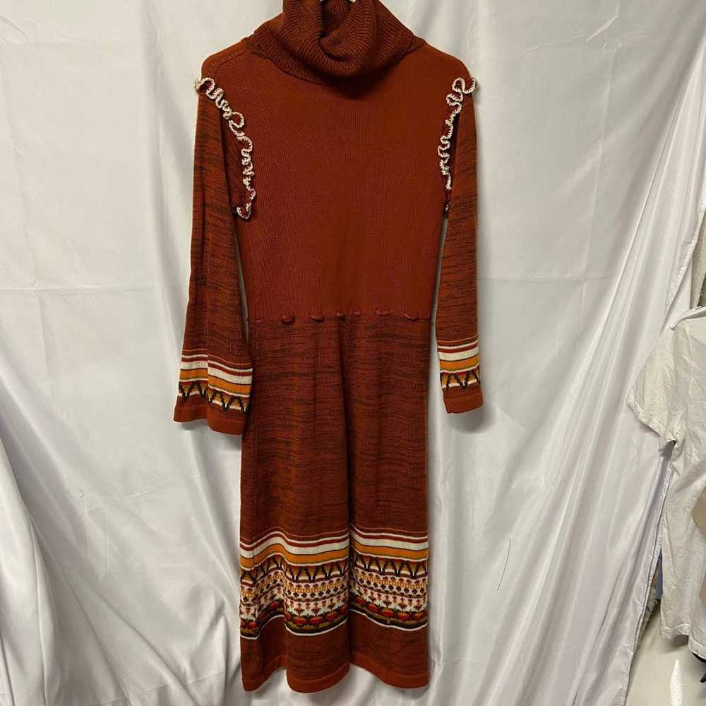 Melangedress Dress Vintage Knit 1970's Boho Hippi… - image 2