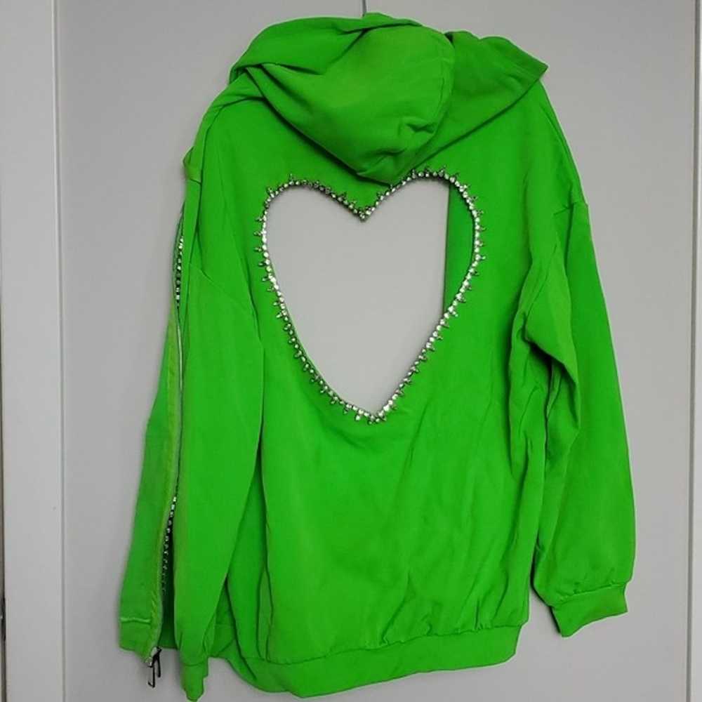 Area NYC AREA NYC Oversized Neon Green Heart Cut … - image 10