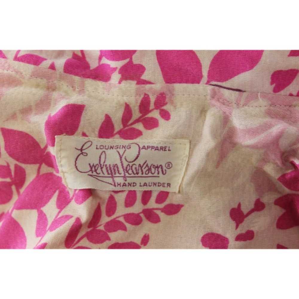 Vtg Evelyn Pearson Pink Shirt Lounge Dress Floral… - image 7