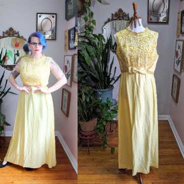Nadine Dress 1960's Yellow Evening Gown - image 1