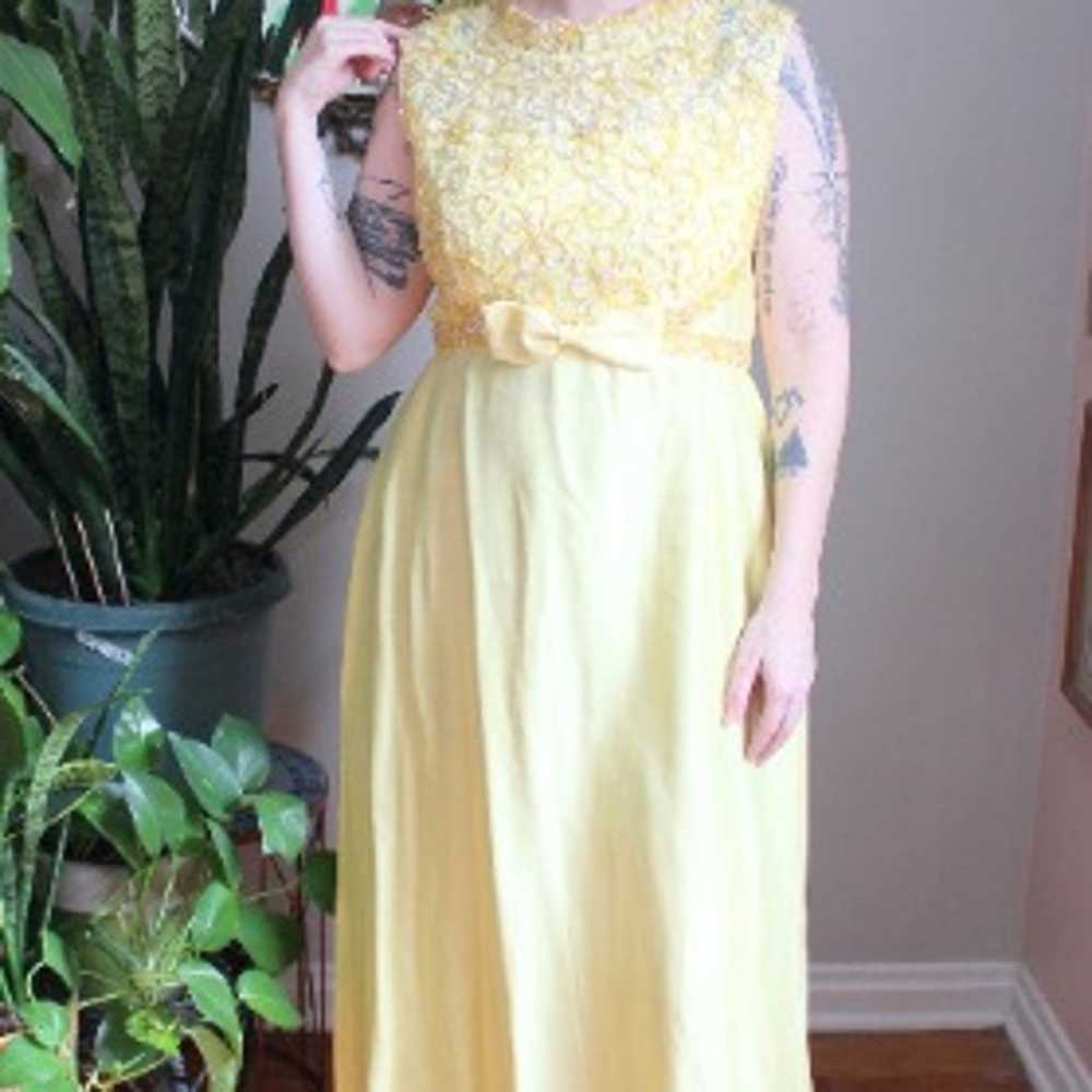 Nadine Dress 1960's Yellow Evening Gown - image 2