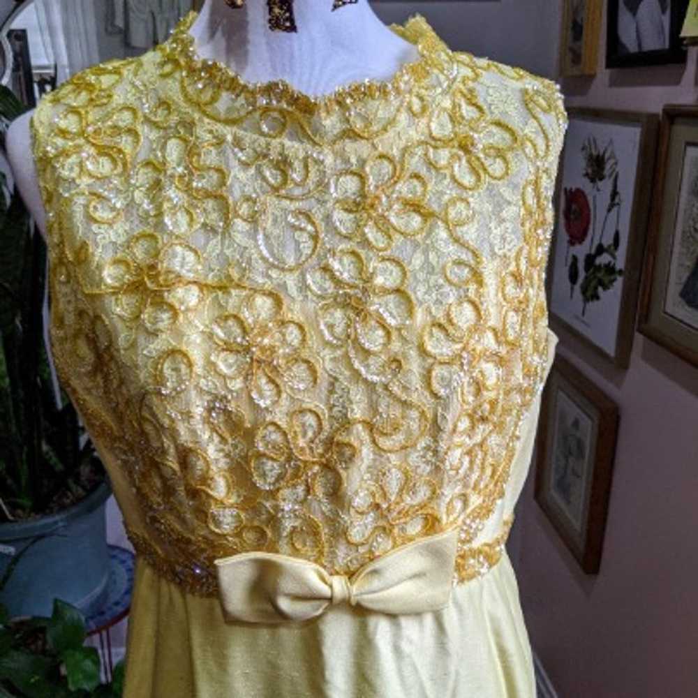 Nadine Dress 1960's Yellow Evening Gown - image 4