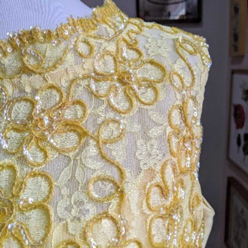 Nadine Dress 1960's Yellow Evening Gown - image 7