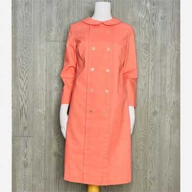 Vintage jeri Ann coral pink / orange dress with b… - image 1