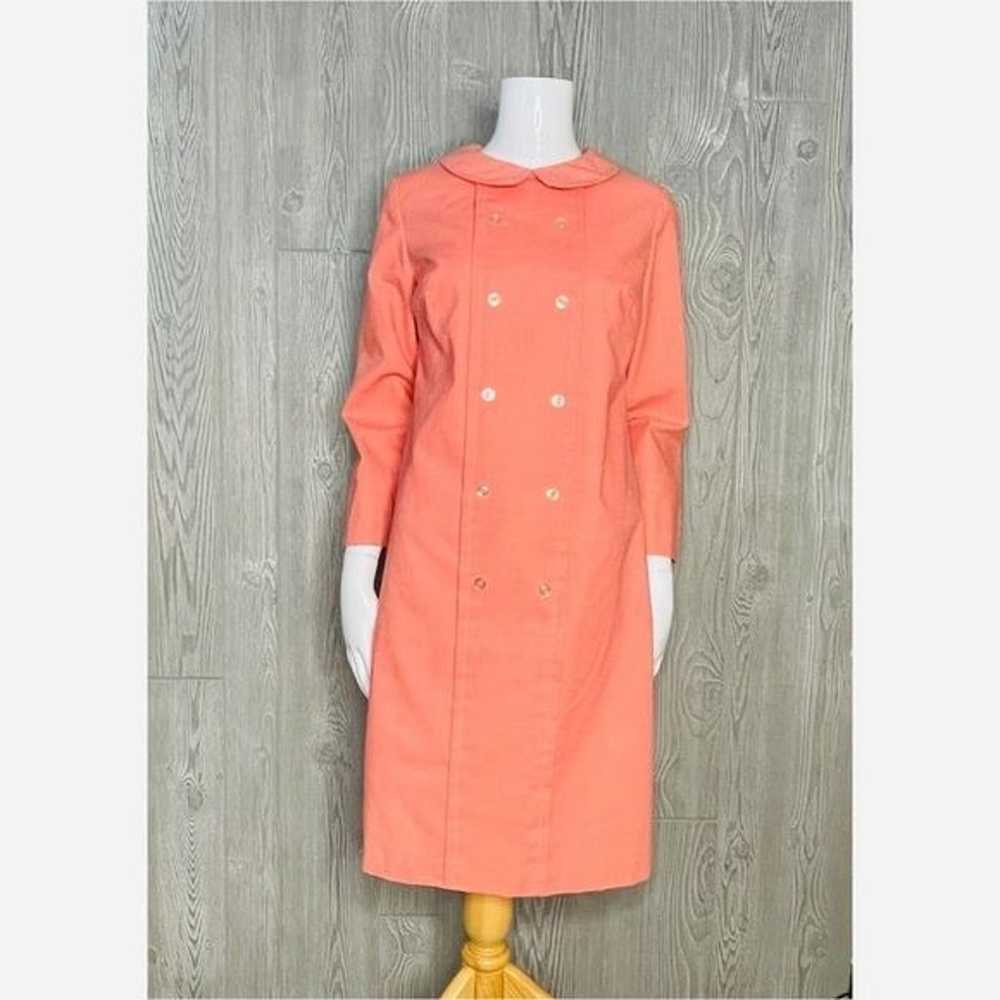 Vintage jeri Ann coral pink / orange dress with b… - image 3