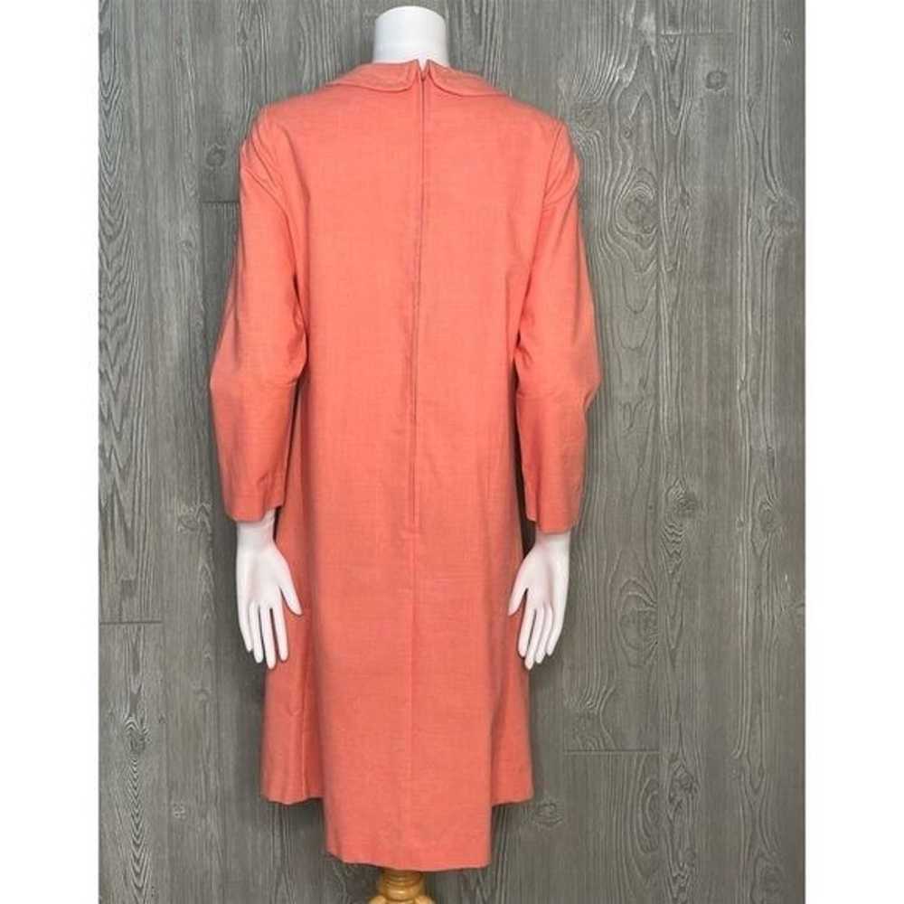 Vintage jeri Ann coral pink / orange dress with b… - image 5