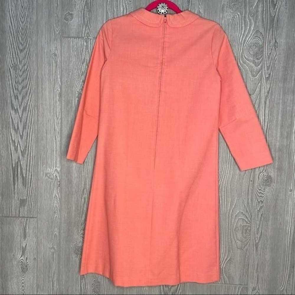 Vintage jeri Ann coral pink / orange dress with b… - image 6