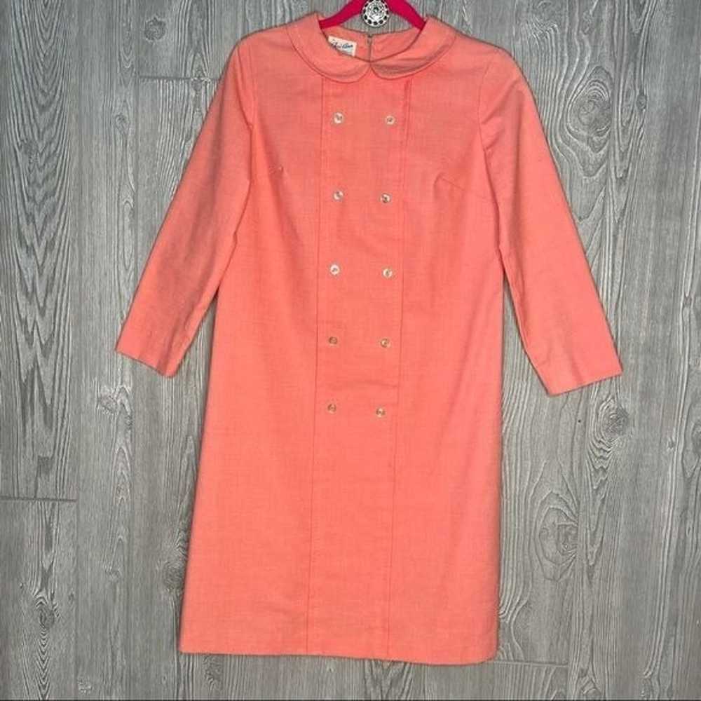 Vintage jeri Ann coral pink / orange dress with b… - image 7
