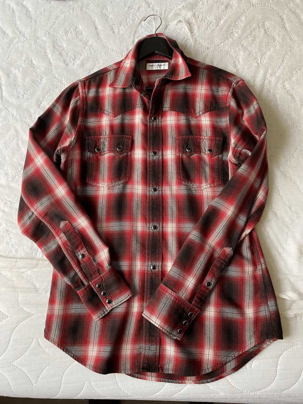 Saint Laurent Paris Nashville Plaid Red Checked W… - image 3