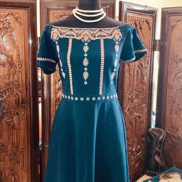 Tory Vintage Cotton Embroidery Dress - image 1