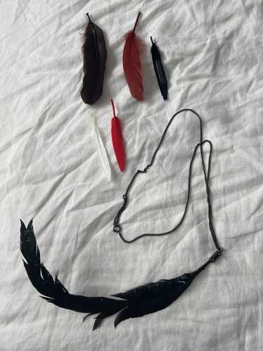 Ann Demeulemeester .925 Silver Feather Necklace w… - image 1