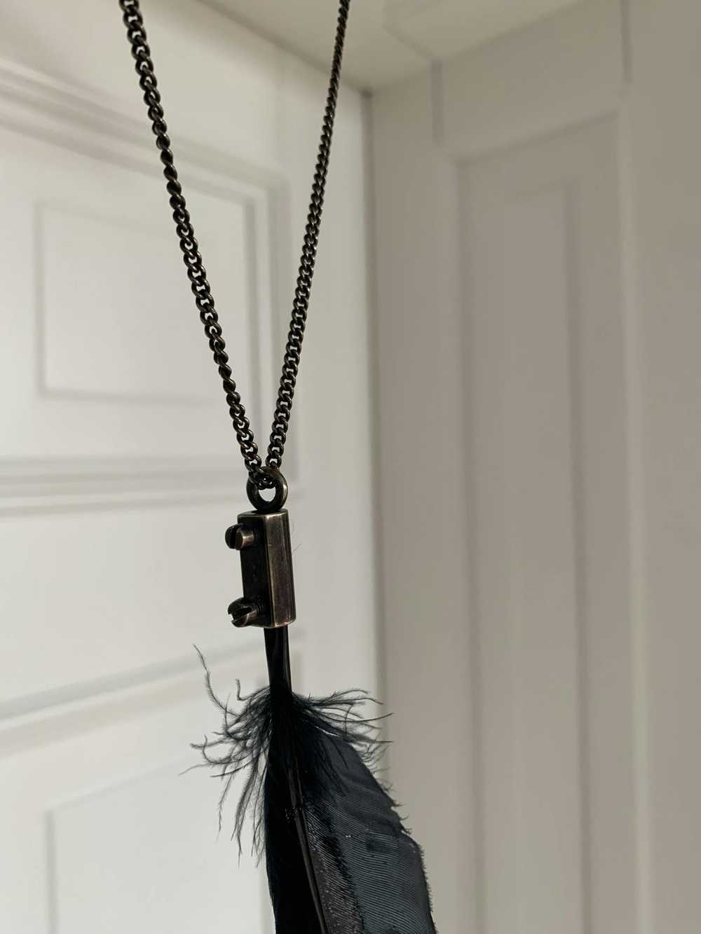 Ann Demeulemeester .925 Silver Feather Necklace w… - image 5