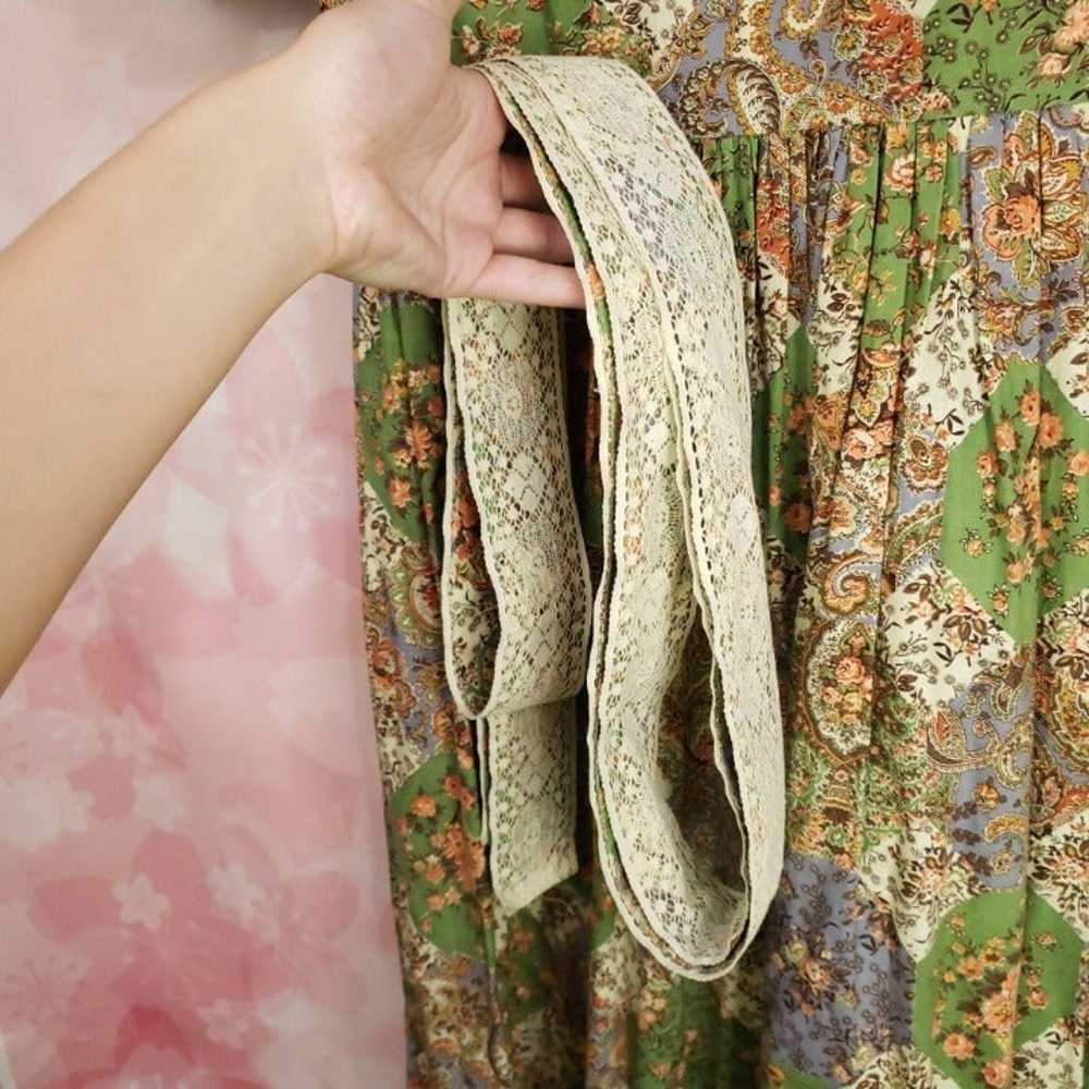 TRUE VINTAGE Handmade Boho Square Neck Dress - image 6