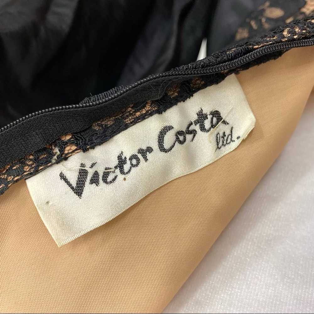 Victor Costa Black + Nude Dramatic Puff Sleeve Fl… - image 5