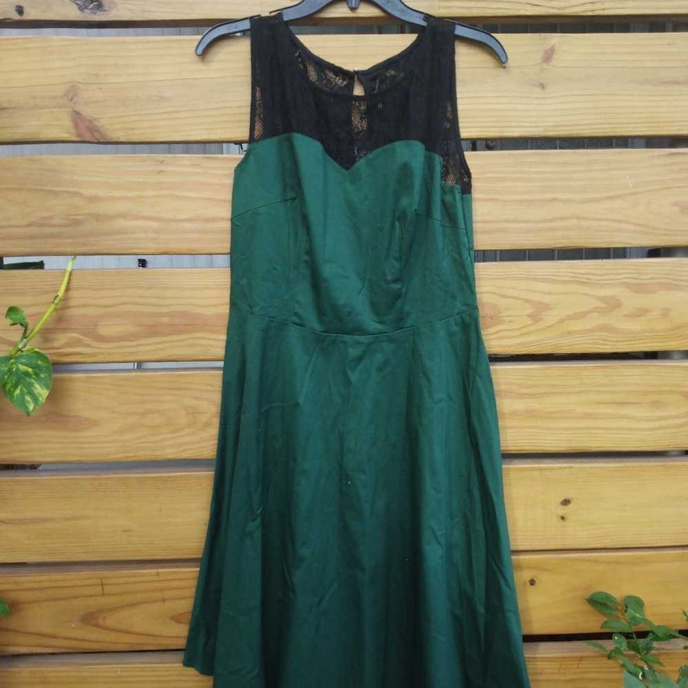 Green midi dress Size L - image 3