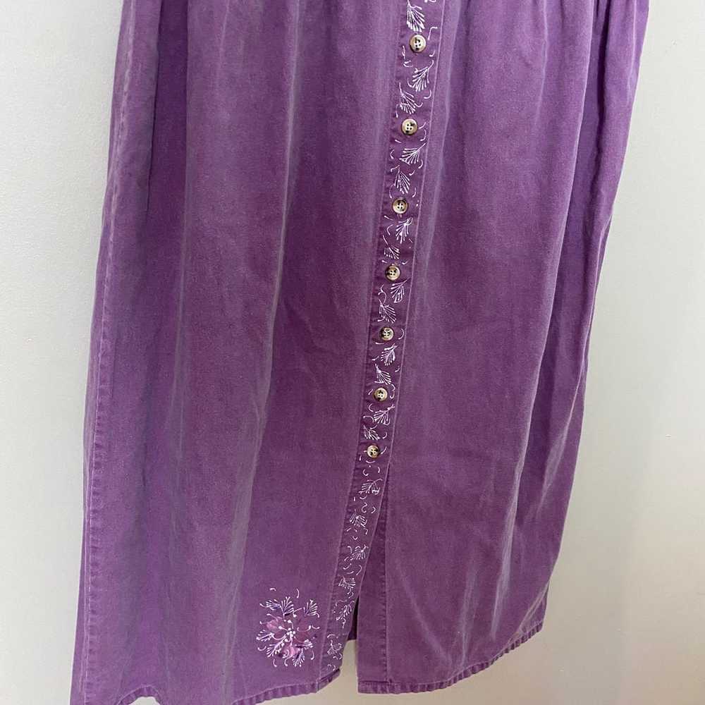 Vintage Sunbelt Dress hand painted purple and whi… - image 5