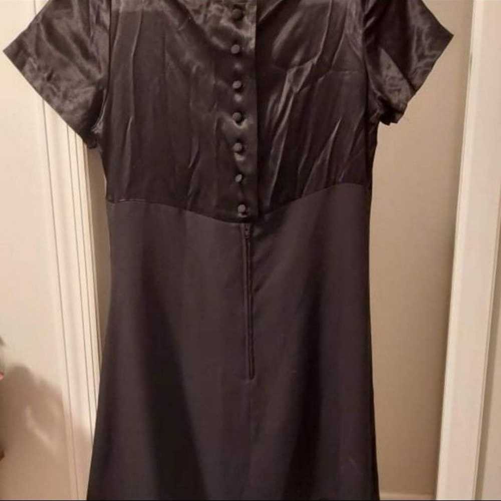 Vintage black satin and mesh dress - image 4