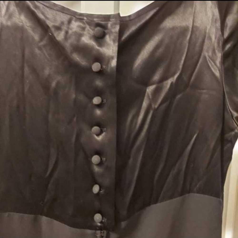 Vintage black satin and mesh dress - image 6