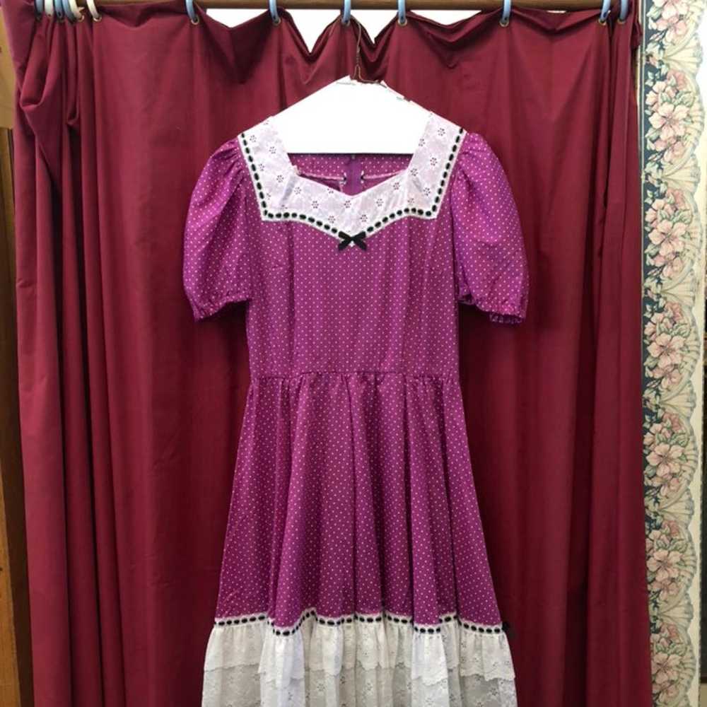 Magenta Polka-Dot Patio Dress - image 1
