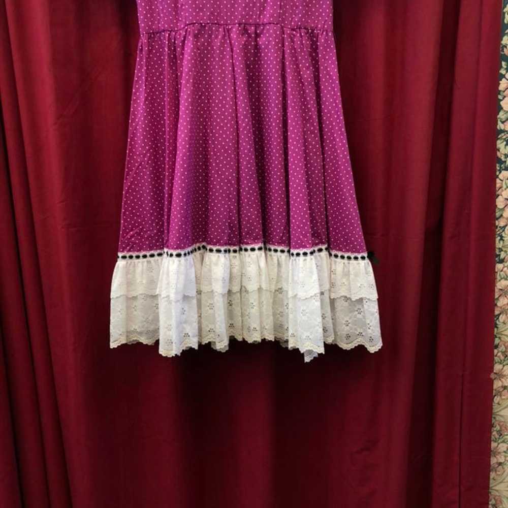 Magenta Polka-Dot Patio Dress - image 2