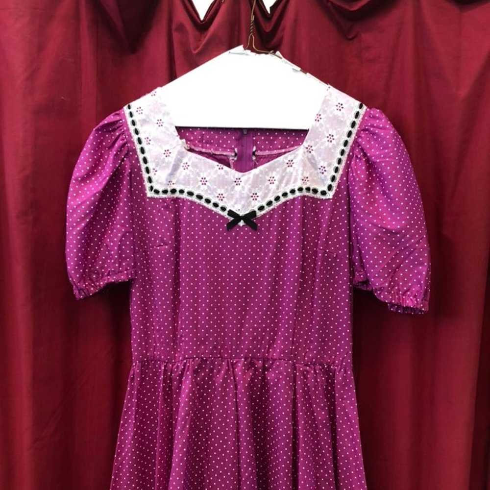 Magenta Polka-Dot Patio Dress - image 3