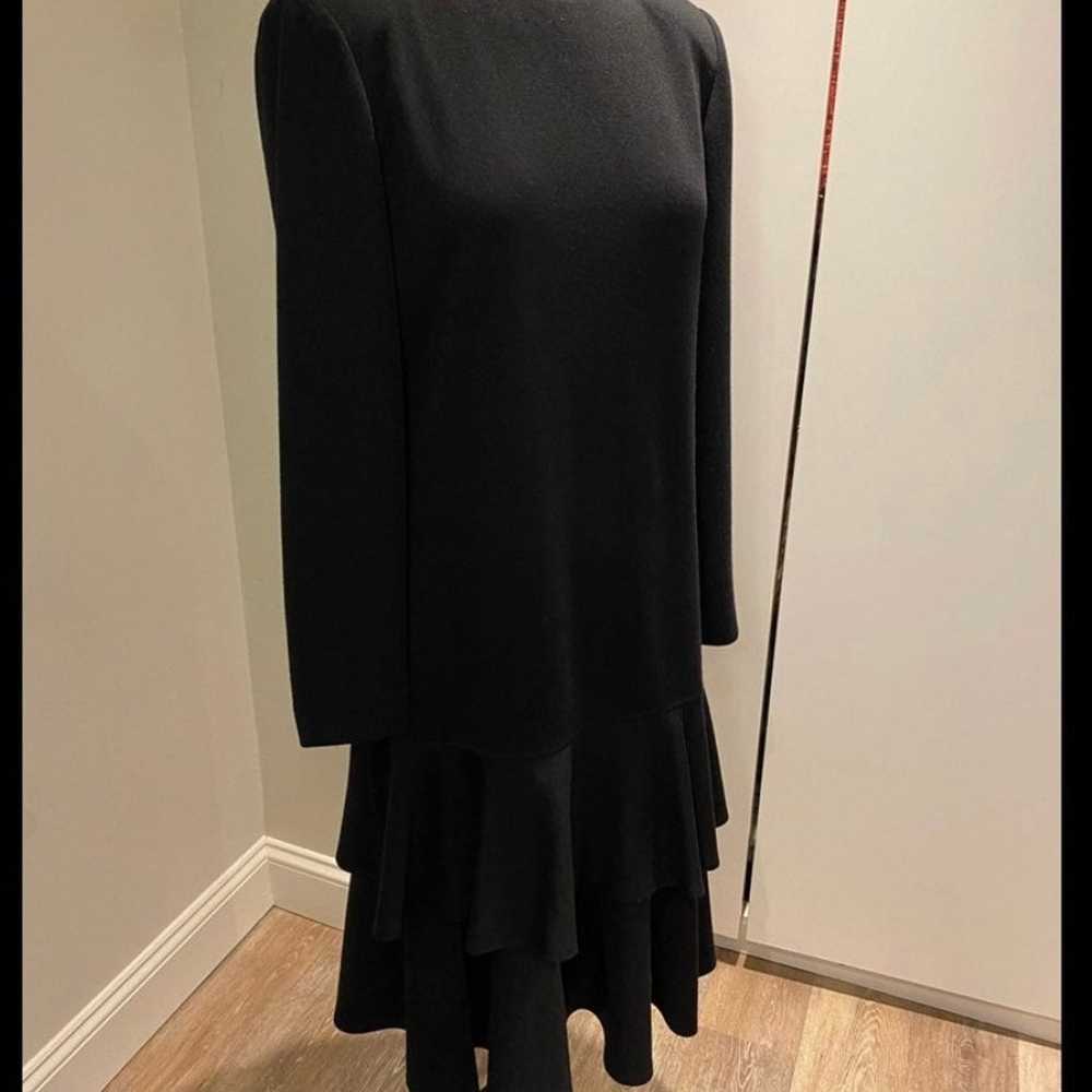 Leslie Fay Vintage Black Long Sleeve Ruffle Dress… - image 3