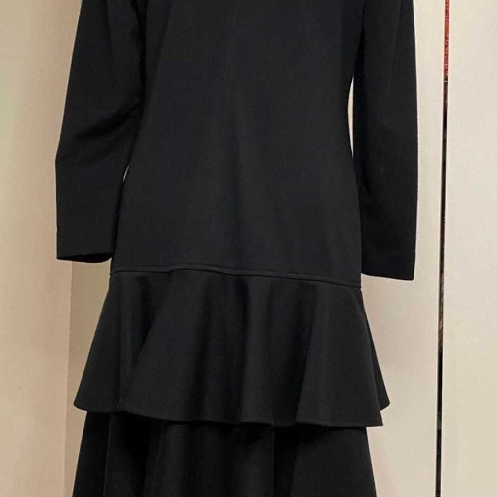 Leslie Fay Vintage Black Long Sleeve Ruffle Dress… - image 5