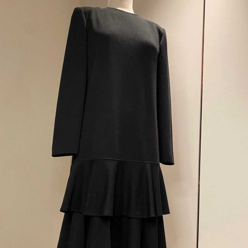 Leslie Fay Vintage Black Long Sleeve Ruffle Dress… - image 7