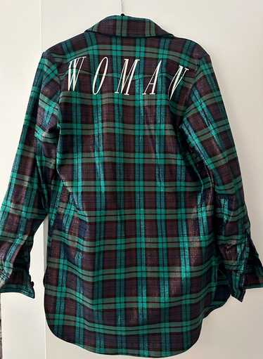 Off-White RARE OFF-WHITE Oversized Metallic Plaid 