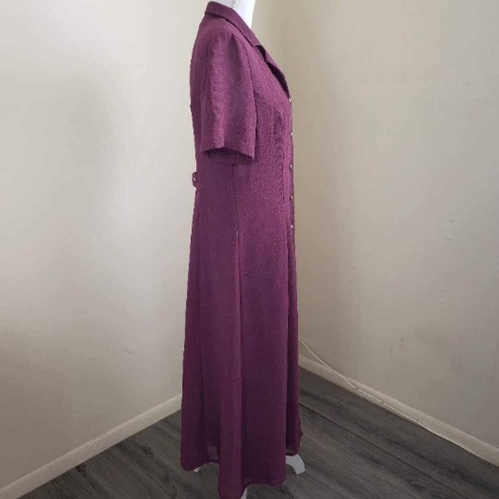 Miss Dorby 80's Vintage Button Down Dress Purple … - image 5
