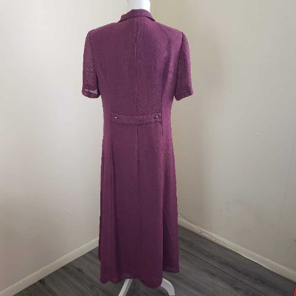 Miss Dorby 80's Vintage Button Down Dress Purple … - image 6