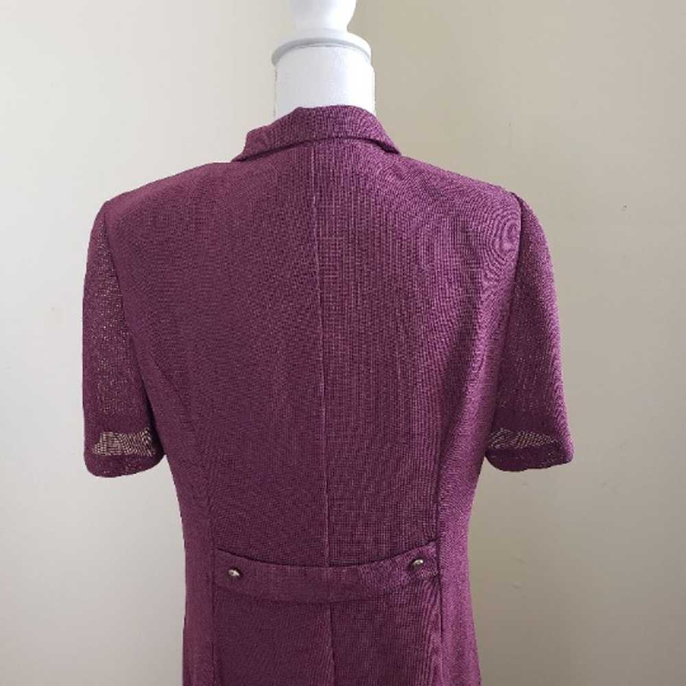 Miss Dorby 80's Vintage Button Down Dress Purple … - image 7