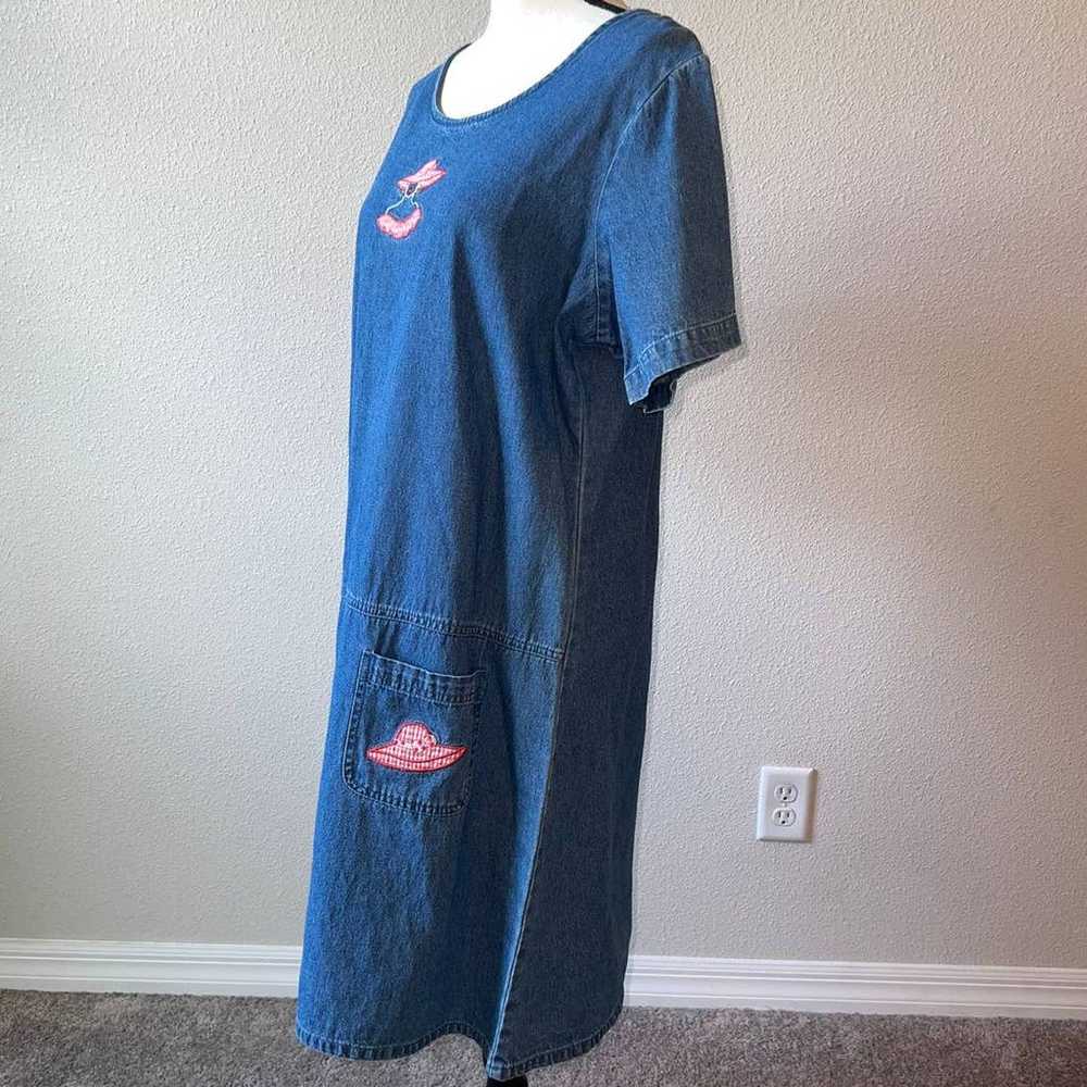 Blue J. Denim Vintage Sheath Short Sleeve Dress w… - image 8