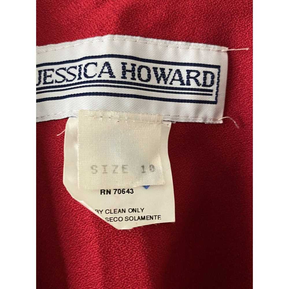 Vintage 80’s Jessica Howard Red Long Sleeve Colla… - image 5