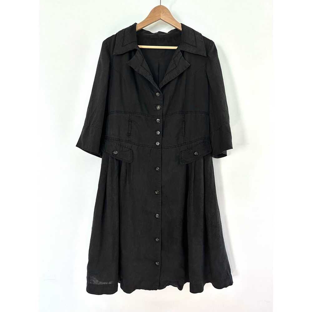 Vintage Tara Jarmon Black Button Front Midi Dress - image 5