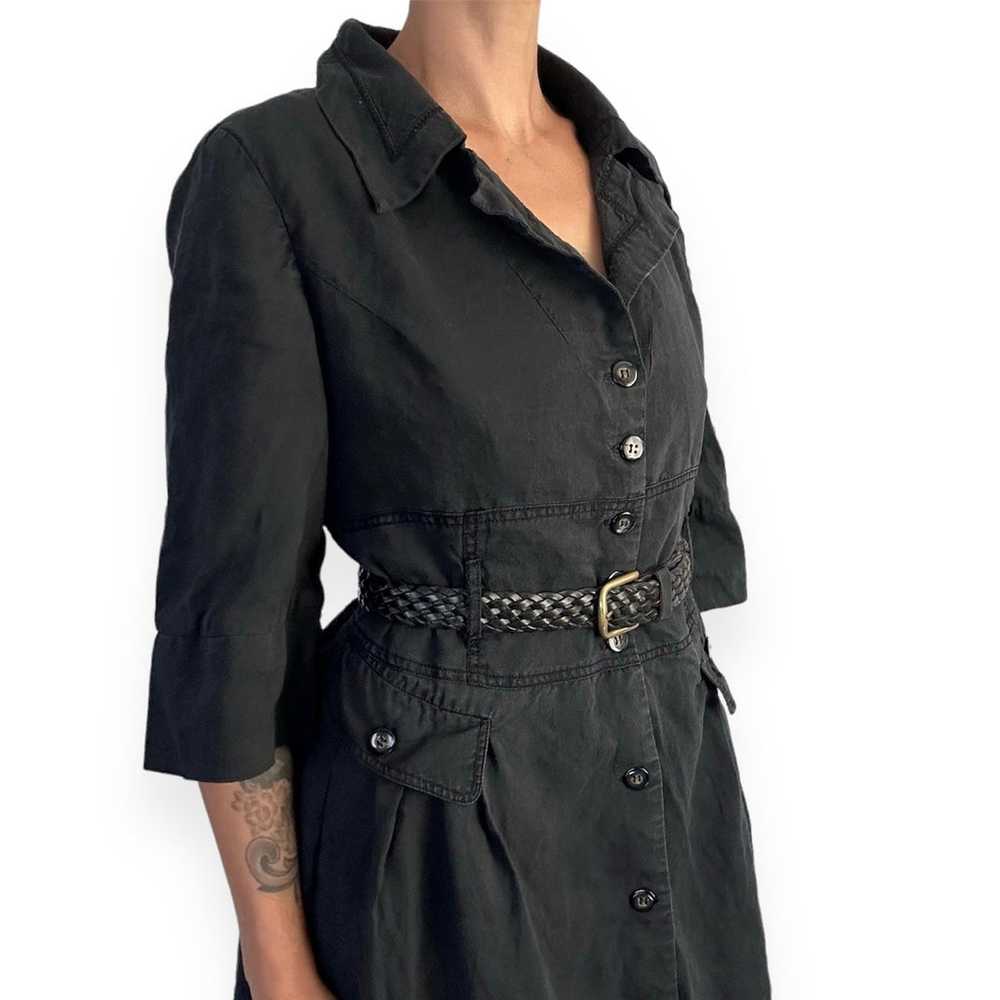 Vintage Tara Jarmon Black Button Front Midi Dress - image 9