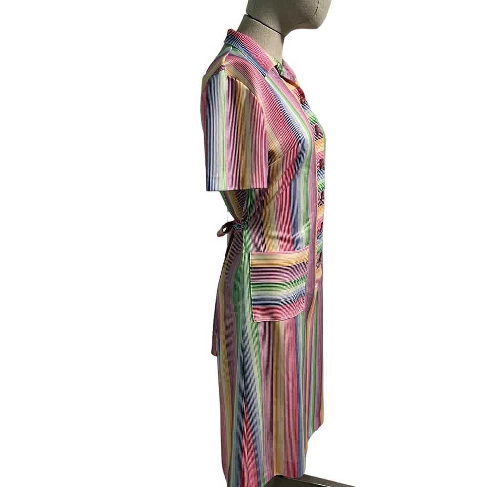 Vintage 60s, 70s Nancy Flock Rainbow Striped Butt… - image 4